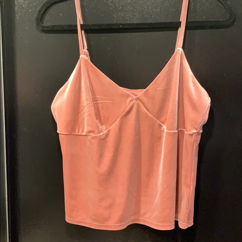 Blush pink velvet tank top